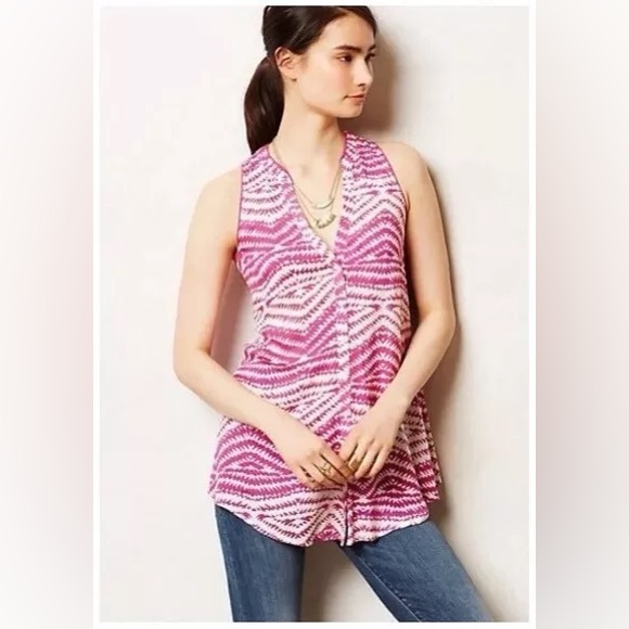 Sold Anthropologie MAEVE Ada Fuschia Sleevless Swing Top Size 4 - Picture 8 of 8